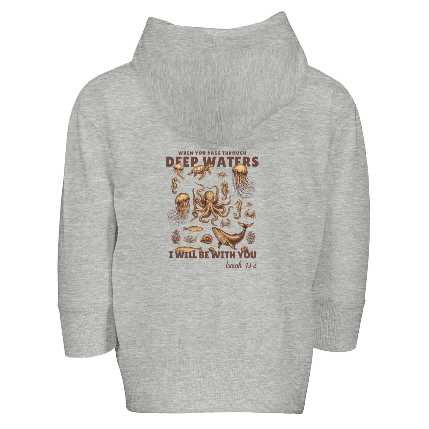 Deep Waters Christian Toddler Zip Fleece Hooded Sweatshirt - ClaimedbyGodDesigns