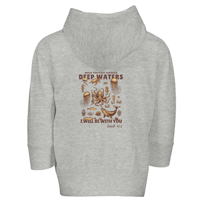 Deep Waters Christian Toddler Zip Fleece Hooded Sweatshirt - ClaimedbyGodDesigns