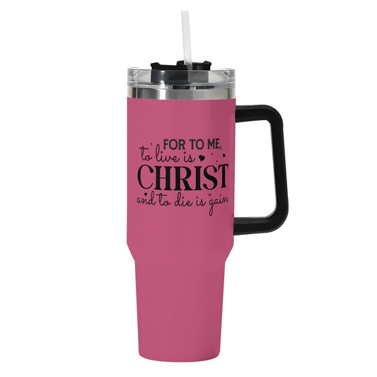 Devoted To His Calling  40oz Stainless Steel Christian Tumbler Gift With Black Handle and Straw - ClaimedbyGodDesigns