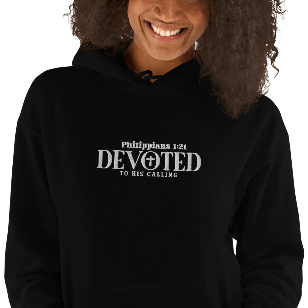 Devoted Unisex Christian Embroidered Hooded Sweatshirt - ClaimedbyGodDesigns