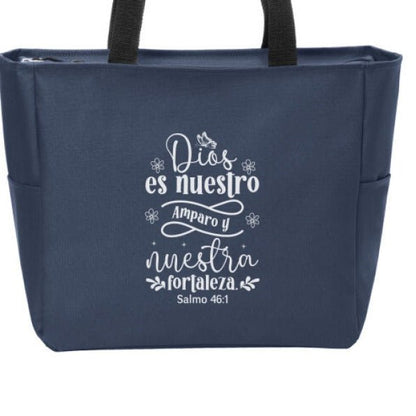 Dios Es Nuestro Amparo y Nuestra Fortaleza Spanish Christian Tote Bag - ClaimedbyGodDesigns