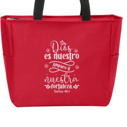 Dios Es Nuestro Amparo y Nuestra Fortaleza Spanish Christian Tote Bag - ClaimedbyGodDesigns