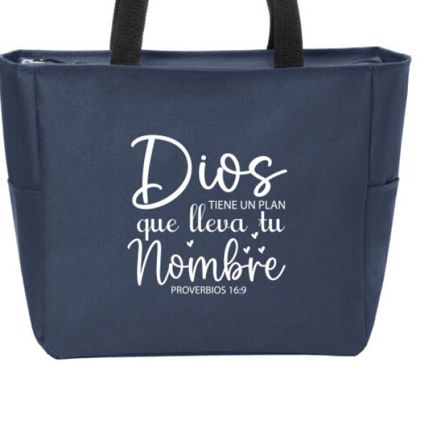 Dios Tiene Un Plan Que Lleva Tu Nombre Spanish Christian Tote Bag - ClaimedbyGodDesigns