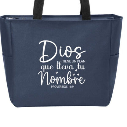 Dios Tiene Un Plan Que Lleva Tu Nombre Spanish Christian Tote Bag - ClaimedbyGodDesigns