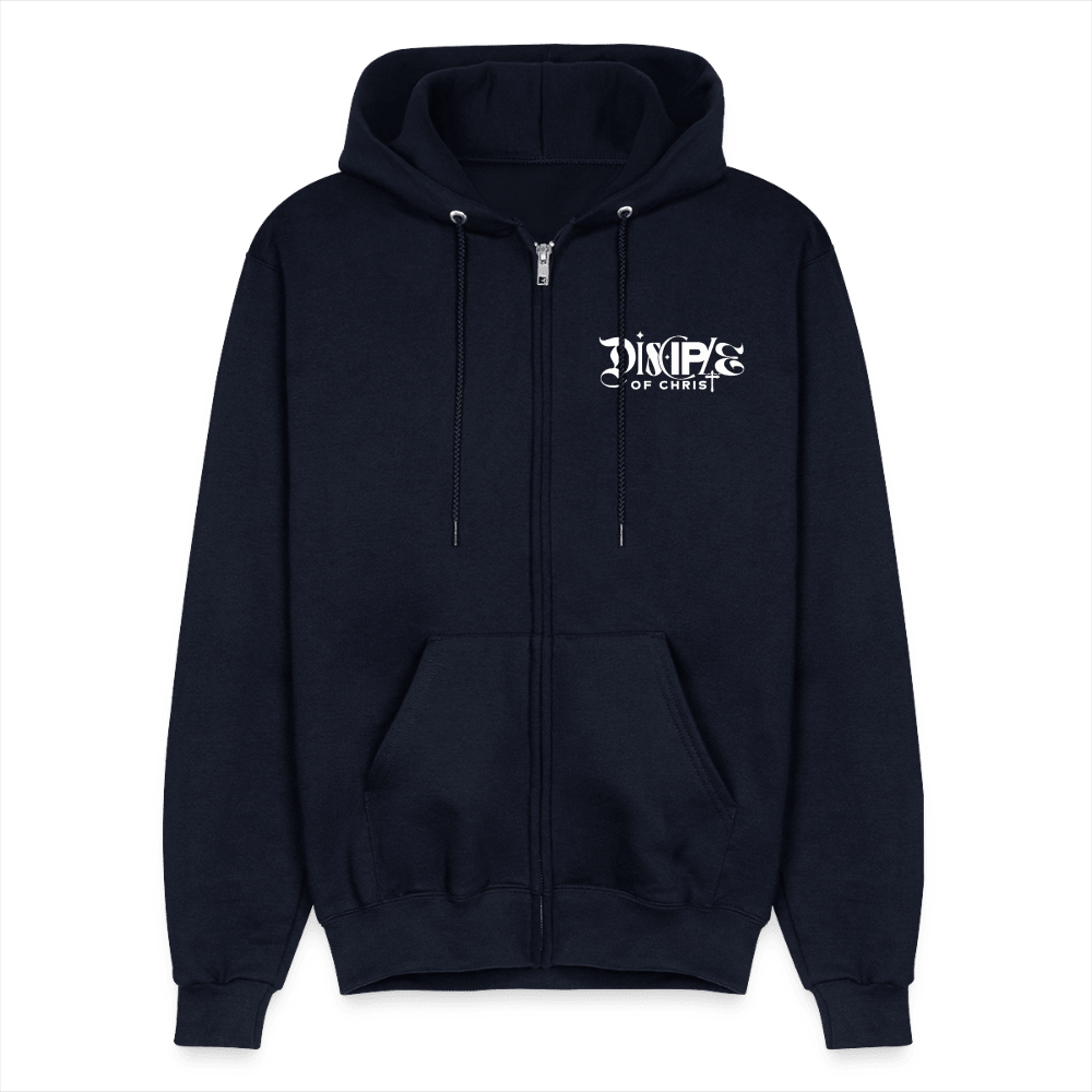 Disciple Of Christ Christian Unisex Full Zip Hooded Sweatshirt - ClaimedbyGodDesigns