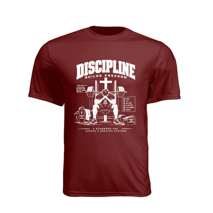Discipline Builds Freedom Prayer & Lift Unisex Christian Gym T-Shirt | 1 Corinthians 9:27 - Claimed by God Designs