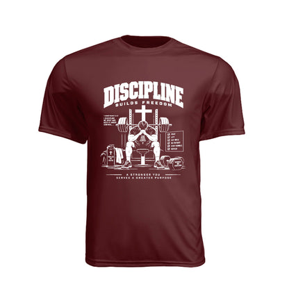Discipline Builds Freedom Prayer & Lift Unisex Christian Gym T-Shirt | 1 Corinthians 9:27 - Claimed by God Designs