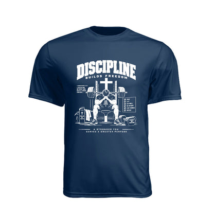 Discipline Builds Freedom Prayer & Lift Unisex Christian Gym T-Shirt | 1 Corinthians 9:27 - Claimed by God Designs