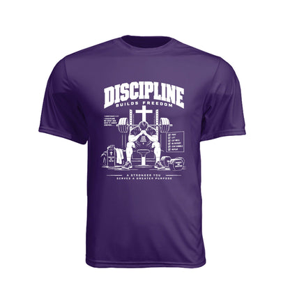 Discipline Builds Freedom Prayer & Lift Unisex Christian Gym T-Shirt | 1 Corinthians 9:27 - Claimed by God Designs