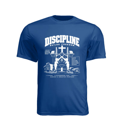 Discipline Builds Freedom Prayer & Lift Unisex Christian Gym T-Shirt | 1 Corinthians 9:27 - Claimed by God Designs