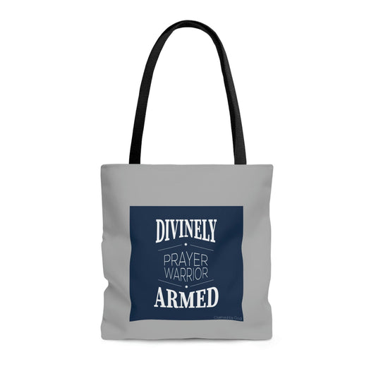 Divinely Armed Prayer Warrior Tote Bag - ClaimedbyGodDesigns