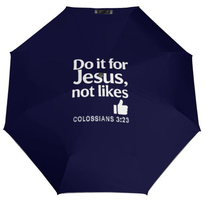 Do It For Him Auto Umbrella with Printed Pattern Outside - ClaimedbyGodDesigns