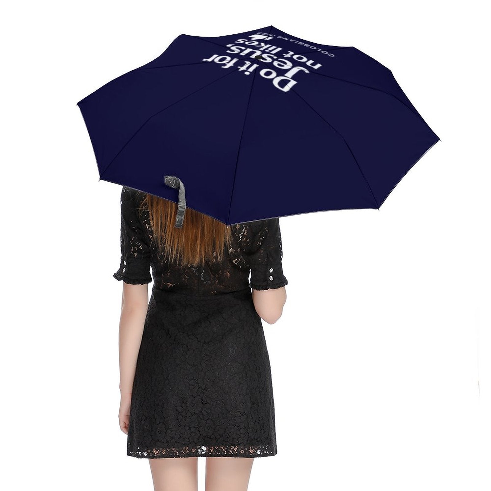 Do It For Him Auto Umbrella with Printed Pattern Outside - ClaimedbyGodDesigns