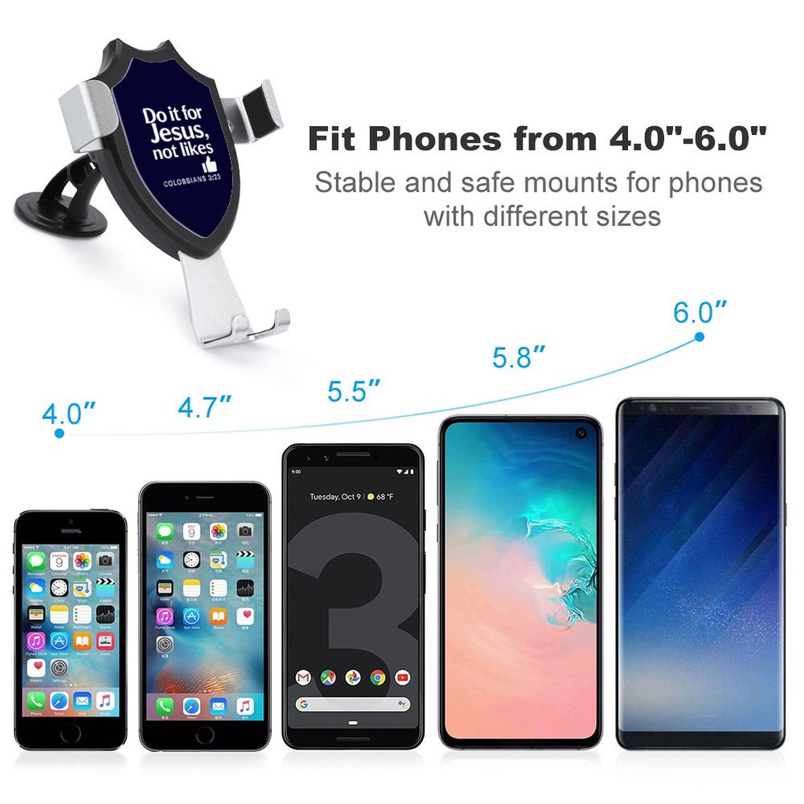 Do It For Him Christian Car Mount Mobile Phone Holder - ClaimedbyGodDesigns