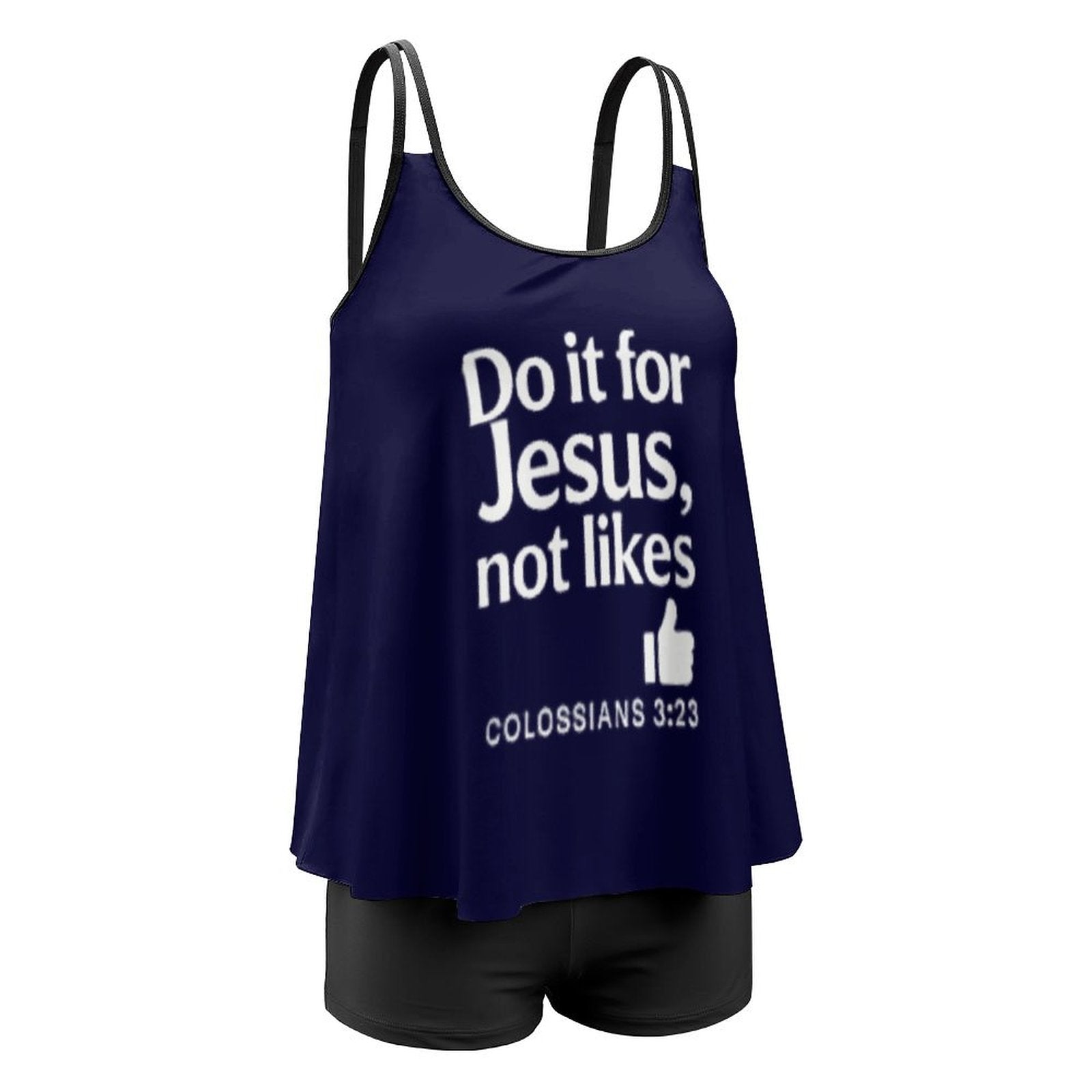 Do It For Him Christian Plus Size Women Tankini 2-Piece Swimsuit - ClaimedbyGodDesigns