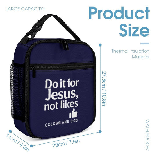 Do It For Him Portable Insulated Lunch Bag for Boys Girls - ClaimedbyGodDesigns