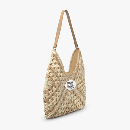 Dream Big Pray Hard Christian Crochet Straw Bag - ClaimedbyGodDesigns