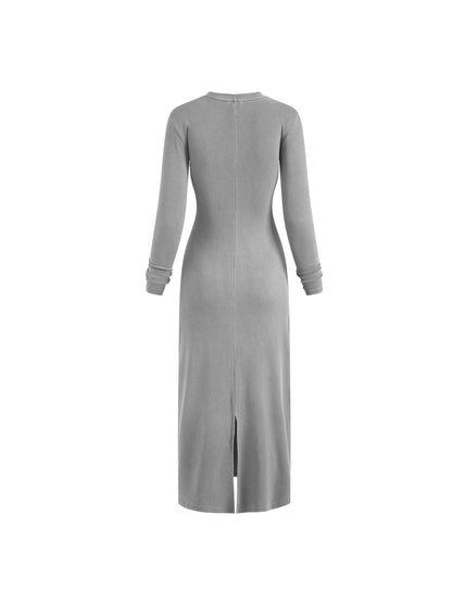 Dyed Washed Slit Maxi Dress - ClaimedbyGodDesigns