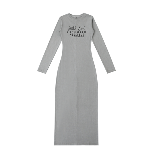 Dyed Washed Slit Maxi Dress - ClaimedbyGodDesigns