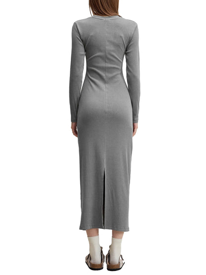 Dyed Washed Slit Maxi Dress - ClaimedbyGodDesigns