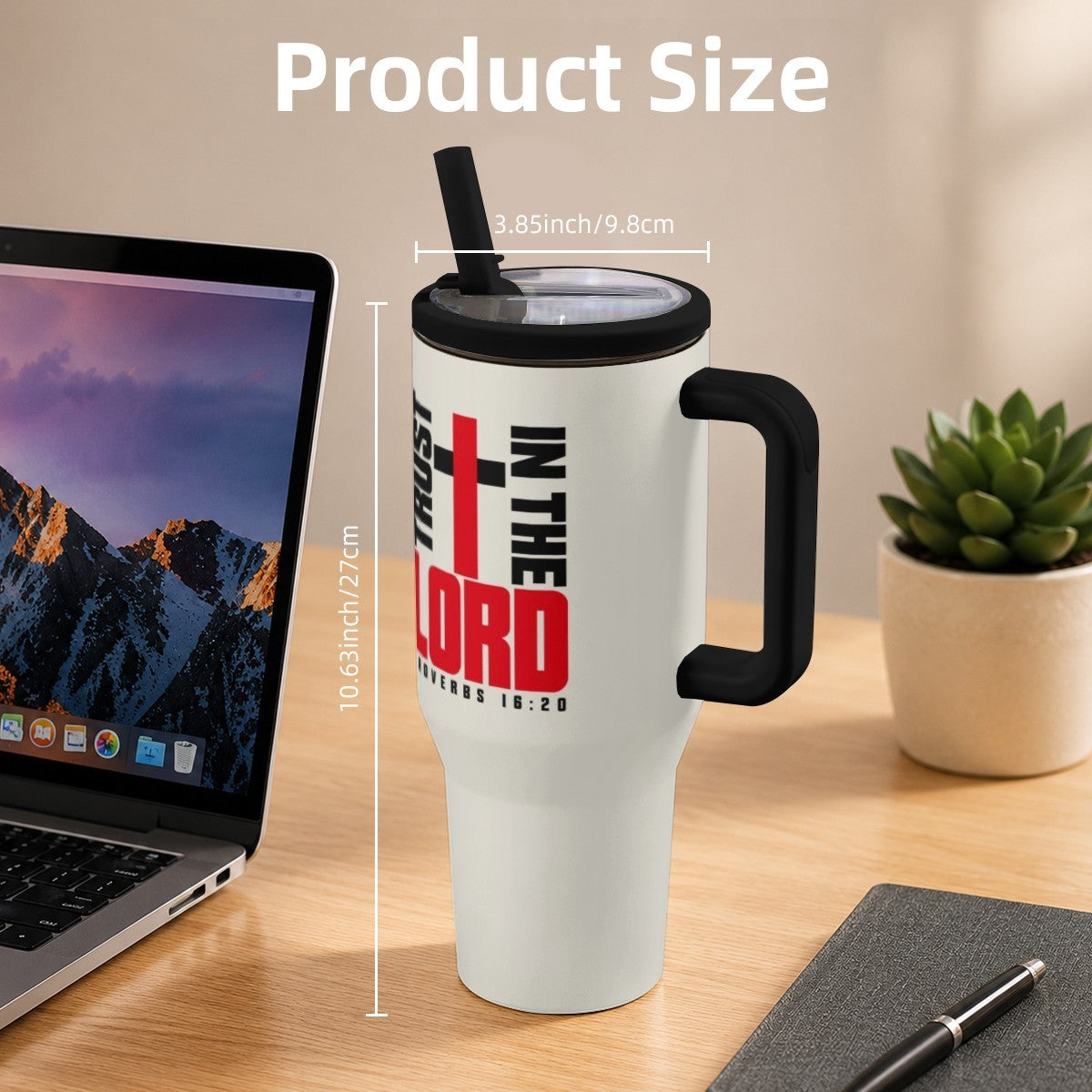 Proverbs 16:20 Trust In The Lord Christian 40oz Tumbler - Claimed by God Designs