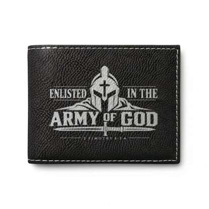 Enlisted in the Army of God Christian wallet with warrior and cross, 2 Timothy 2:3 (3)