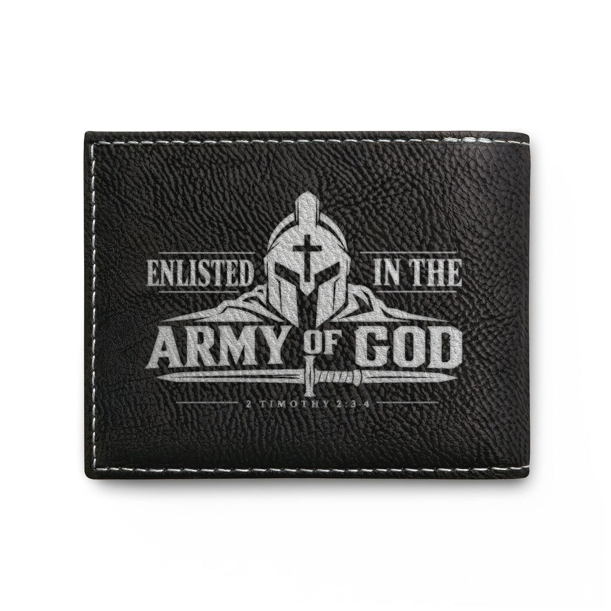 Enlisted in the Army of God Christian wallet with warrior and cross, 2 Timothy 2:3 (8)