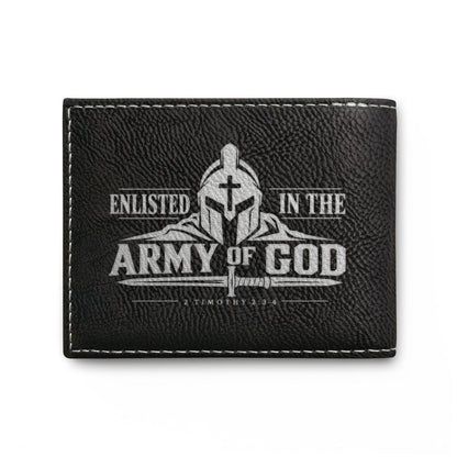 Enlisted in the Army of God Christian wallet with warrior and cross, 2 Timothy 2:3 (8)