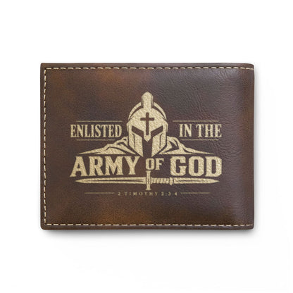 Enlisted in the Army of God Christian wallet with warrior and cross, 2 Timothy 2:3 (9)