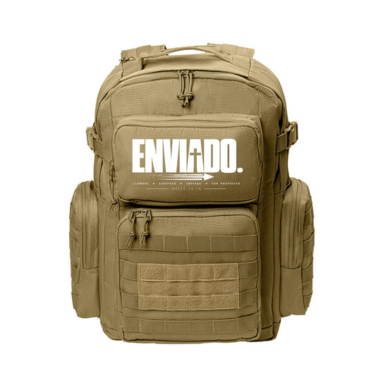 Enviado Christian Backpack Mateo 28:19 | Spanish Mission Faith Backpack - Claimed by God Designs