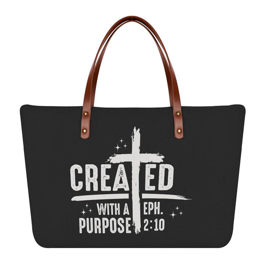 Ephesians 2:10 Created With A Purpose Christian Womens Comfort Tote Bag - ClaimedbyGodDesigns