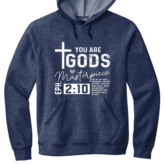 Ephesians 2:10 God's Masterpiece Unisex Christian Pullover Hooded Sweatshirt - ClaimedbyGodDesigns