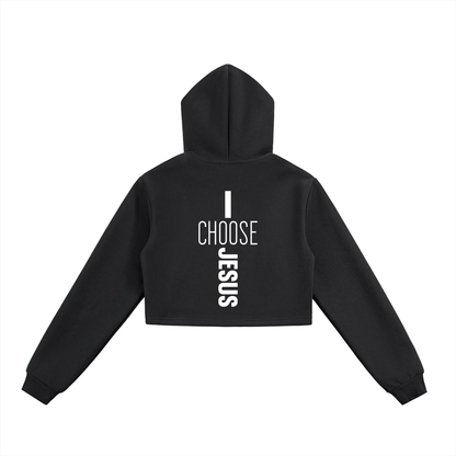 Essential Cropped Zip-Up Hoodie - ClaimedbyGodDesigns