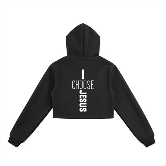 Essential Cropped Zip-Up Hoodie - ClaimedbyGodDesigns