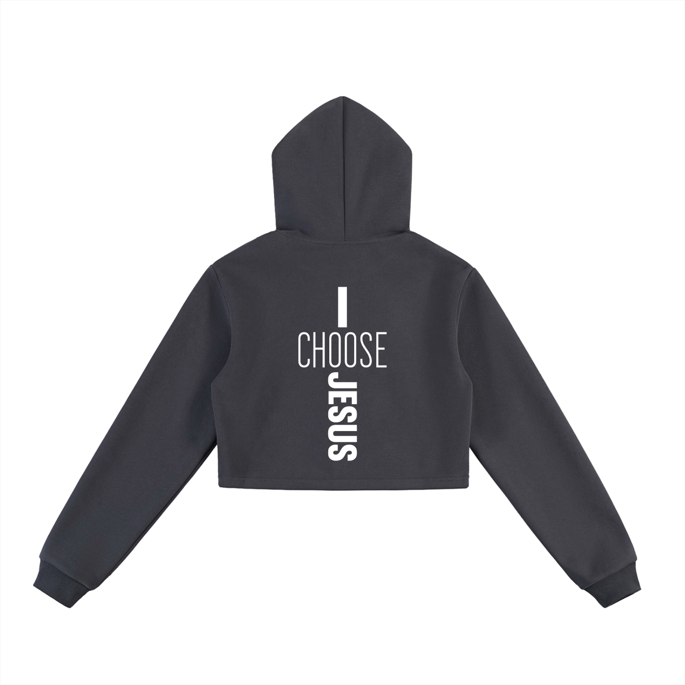 Essential Cropped Zip-Up Hoodie - ClaimedbyGodDesigns