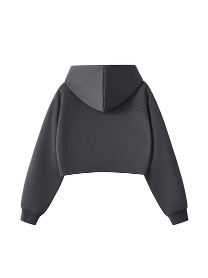 Essential Cropped Zip-Up Hoodie - ClaimedbyGodDesigns