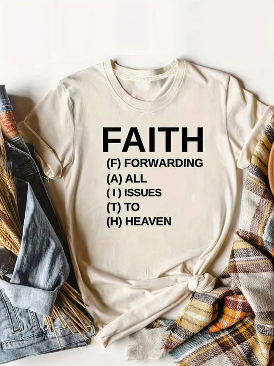 'FAITH' Forwarding All Issues To Heaven Women's Christian T-shirt - ClaimedbyGodDesigns