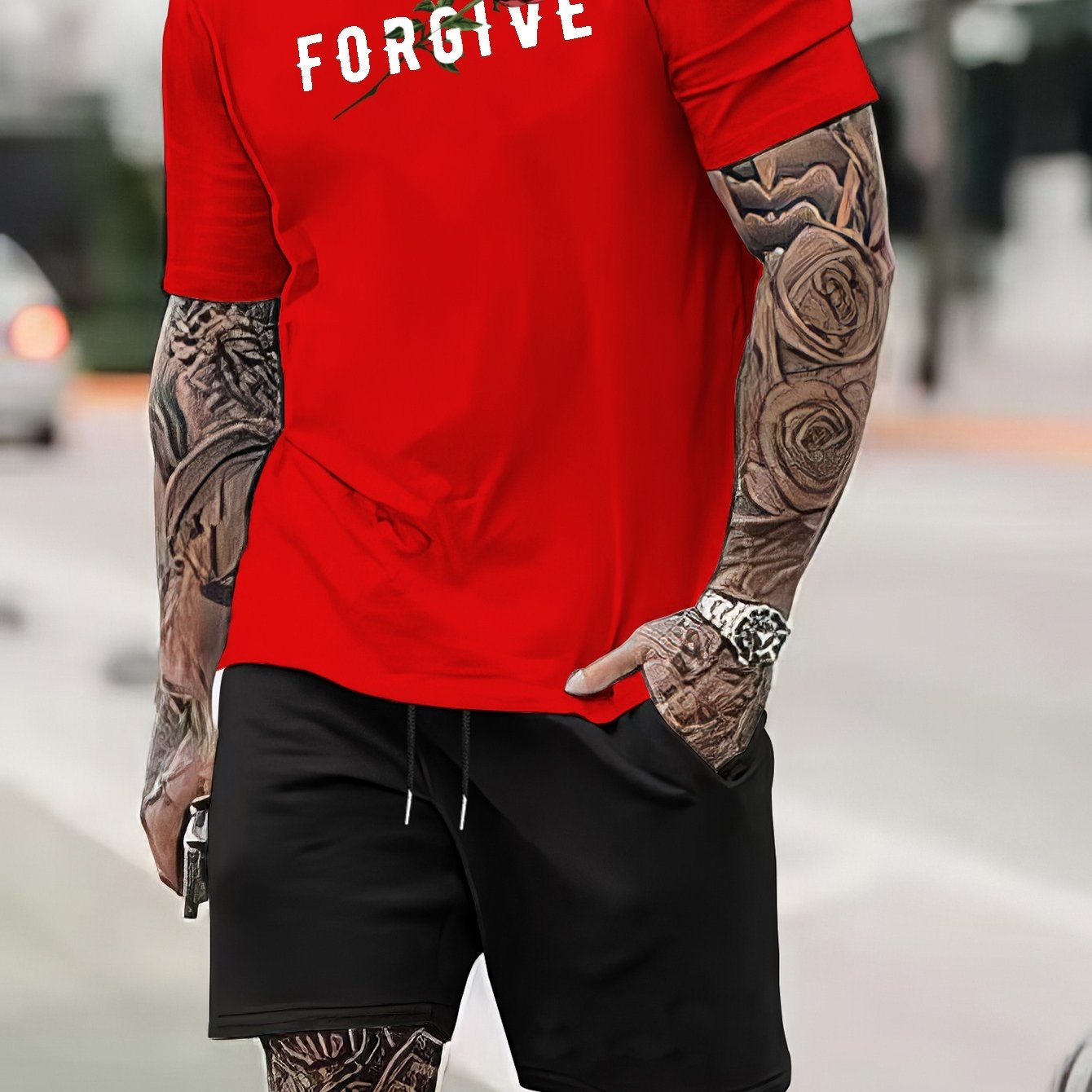 FORGIVE (Rose) Men's Christian T-shirt - ClaimedbyGodDesigns