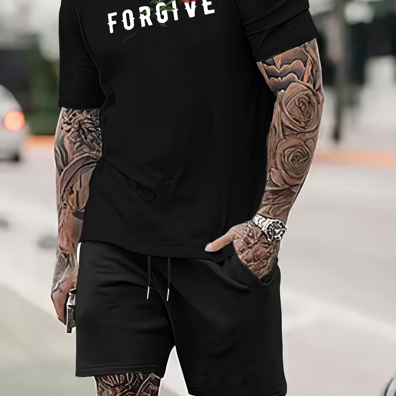 FORGIVE (Rose) Men's Christian T-shirt - ClaimedbyGodDesigns