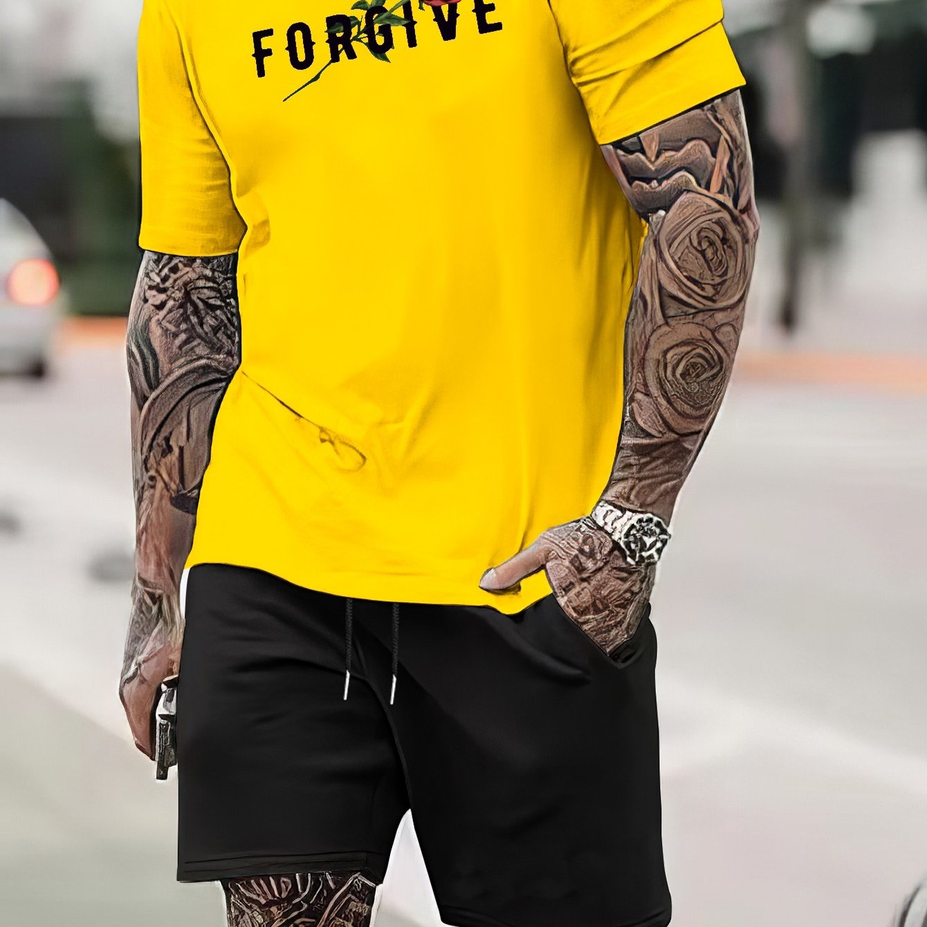 FORGIVE (Rose) Men's Christian T-shirt - ClaimedbyGodDesigns