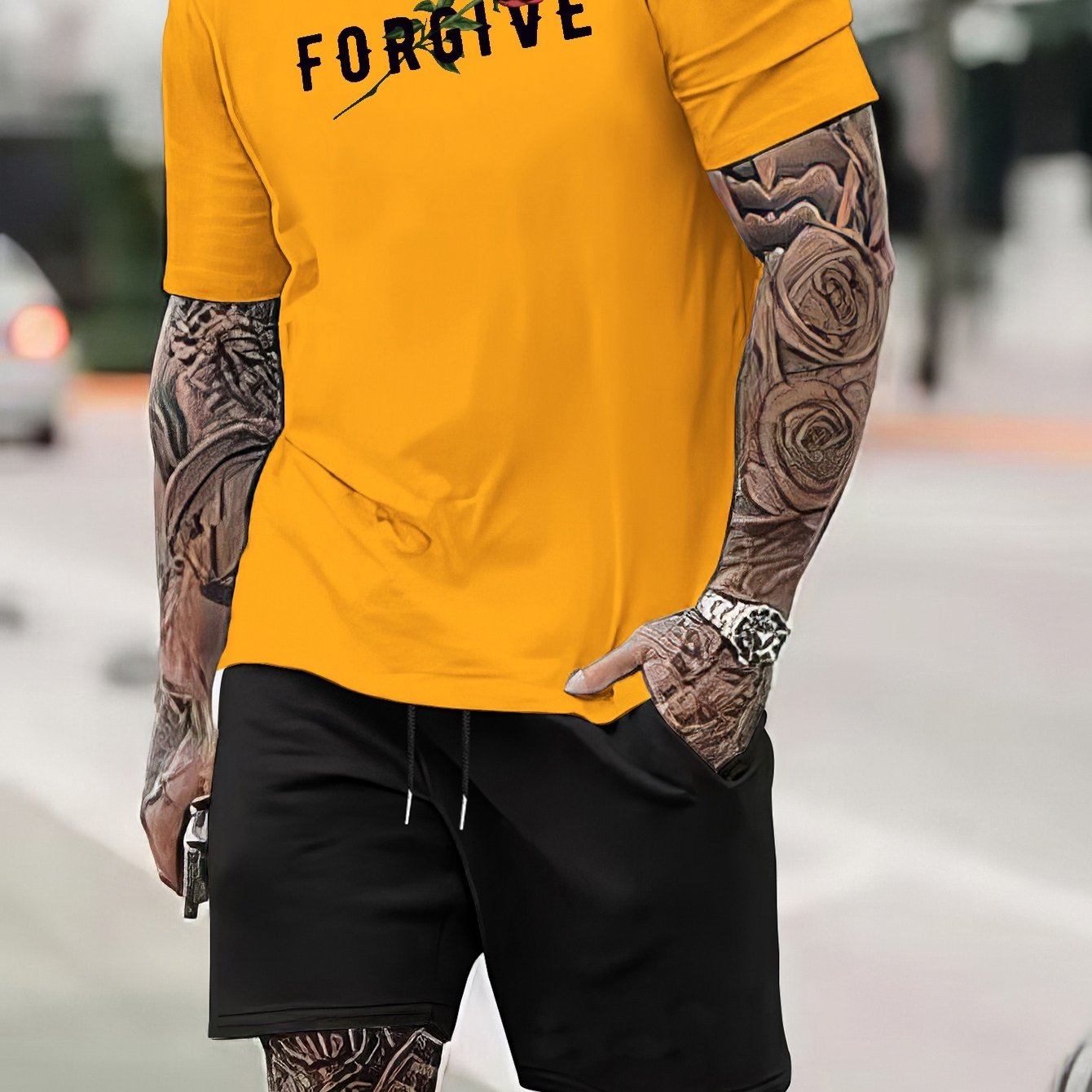 FORGIVE (Rose) Men's Christian T-shirt - ClaimedbyGodDesigns