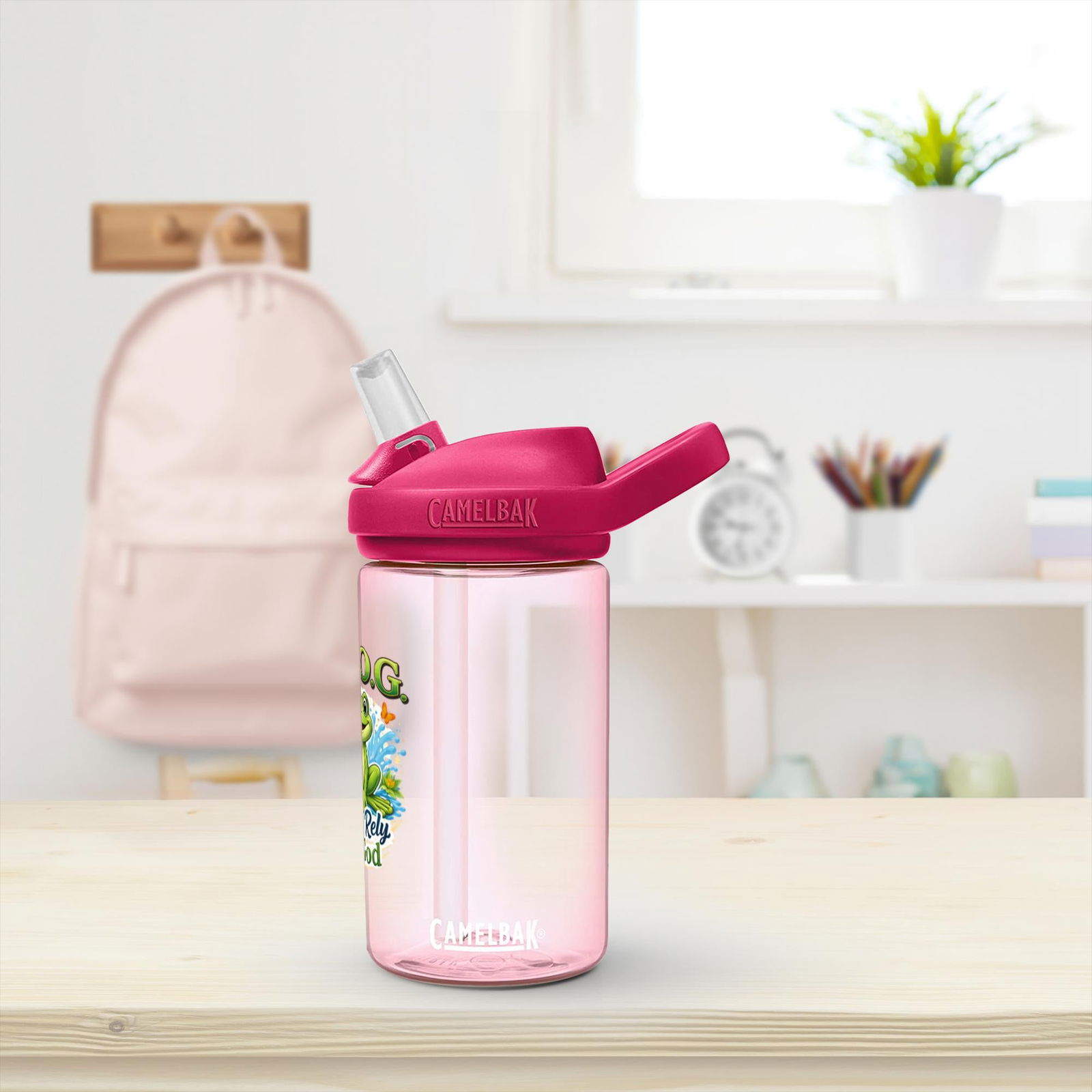 F.R.O.G Fully Rely On God Christian Kids Water Bottle - ClaimedbyGodDesigns