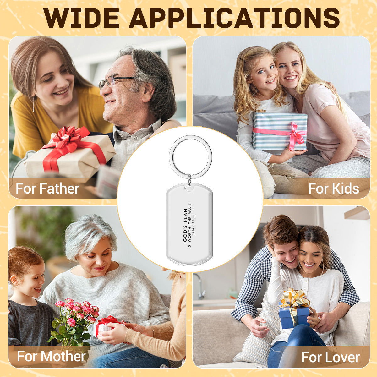 Faith-Inspired Stainless Steel Keychain - His Plan Is Worth The Wait - ClaimedbyGodDesigns