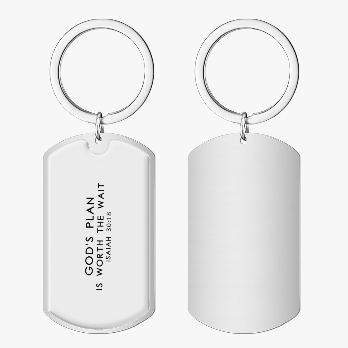 Faith-Inspired Stainless Steel Keychain - His Plan Is Worth The Wait - ClaimedbyGodDesigns