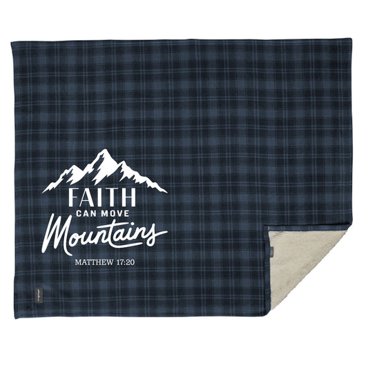Faith Can Move Mountains Christian Woodland Blanket - ClaimedbyGodDesigns