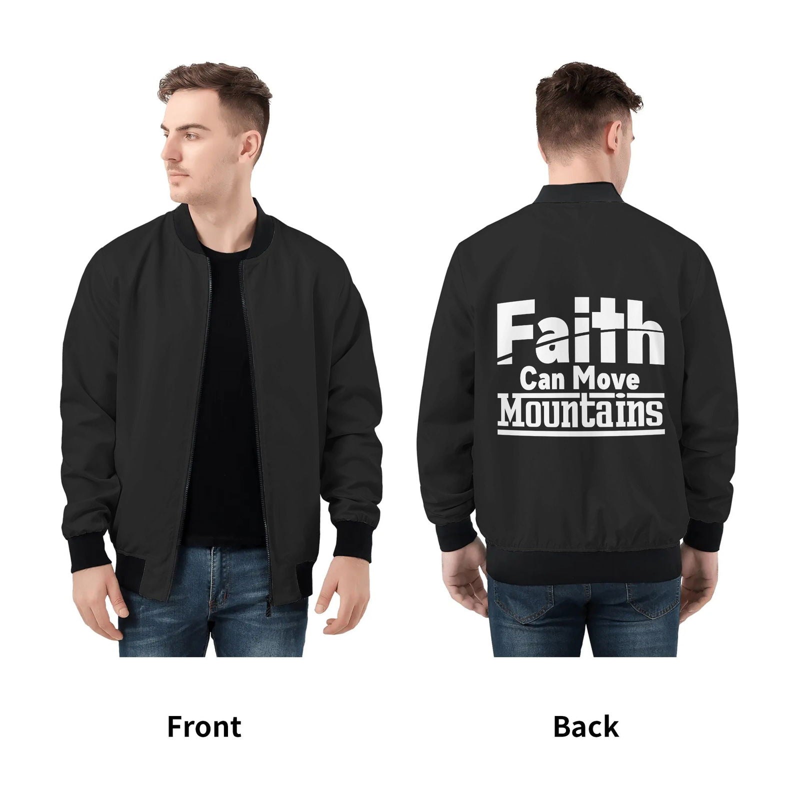 Faith Can Move Mountains Men's Christian Jacket - ClaimedbyGodDesigns