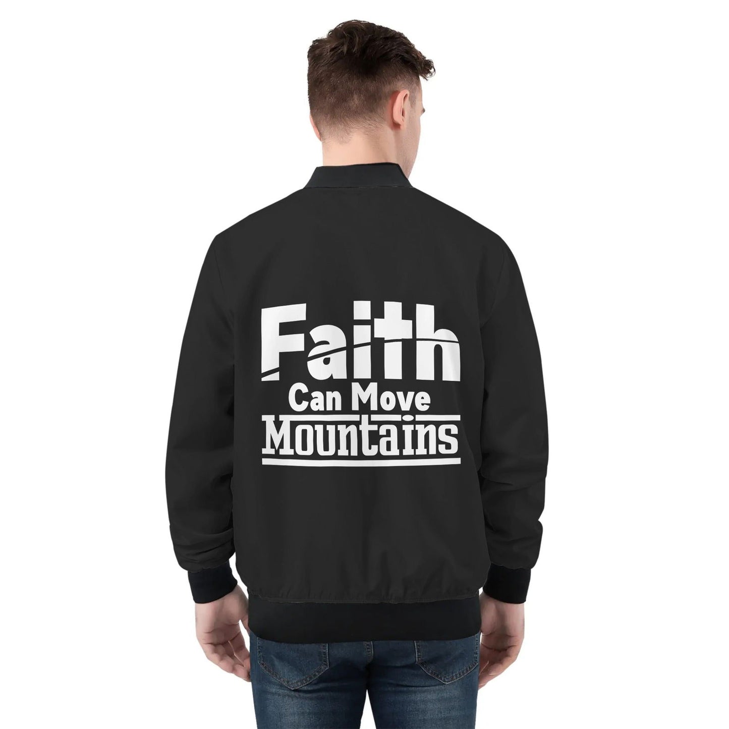 Faith Can Move Mountains Men's Christian Jacket - ClaimedbyGodDesigns