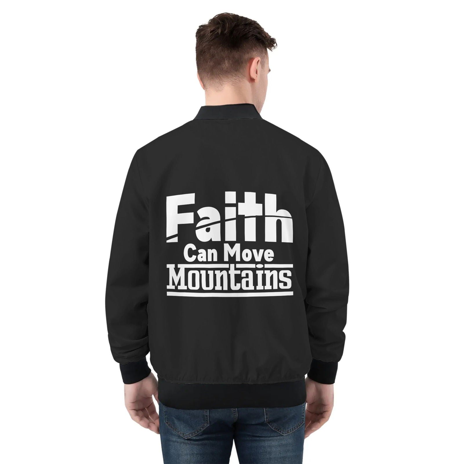 Faith Can Move Mountains Men's Christian Jacket - ClaimedbyGodDesigns