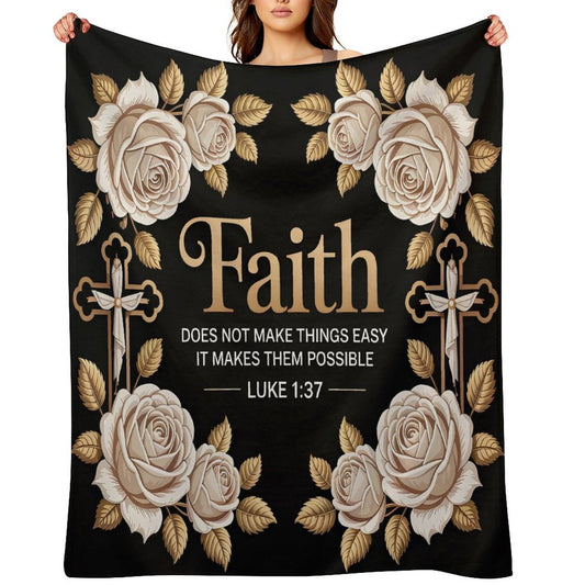 Faith Christian Flannel Throw Blanket - ClaimedbyGodDesigns