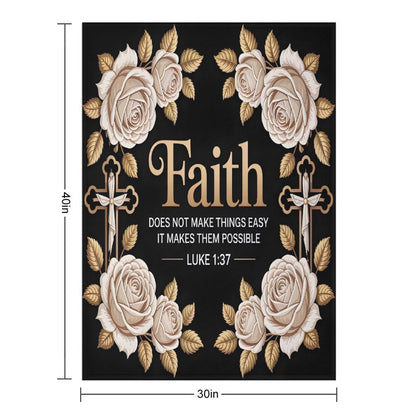 Faith Christian Flannel Throw Blanket - ClaimedbyGodDesigns